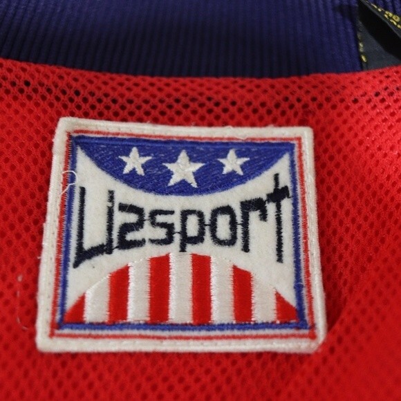 Lizsport Vintage Red & Blue Sateen Bomber Jacket Nylon Medium Sporty 80s/90s - Picture 12 of 15